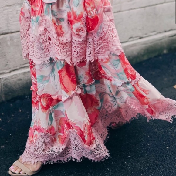 Vici Collection Adore Me Floral & Lace Off The Shoulder Maxi Dress - Picture 6 of 8